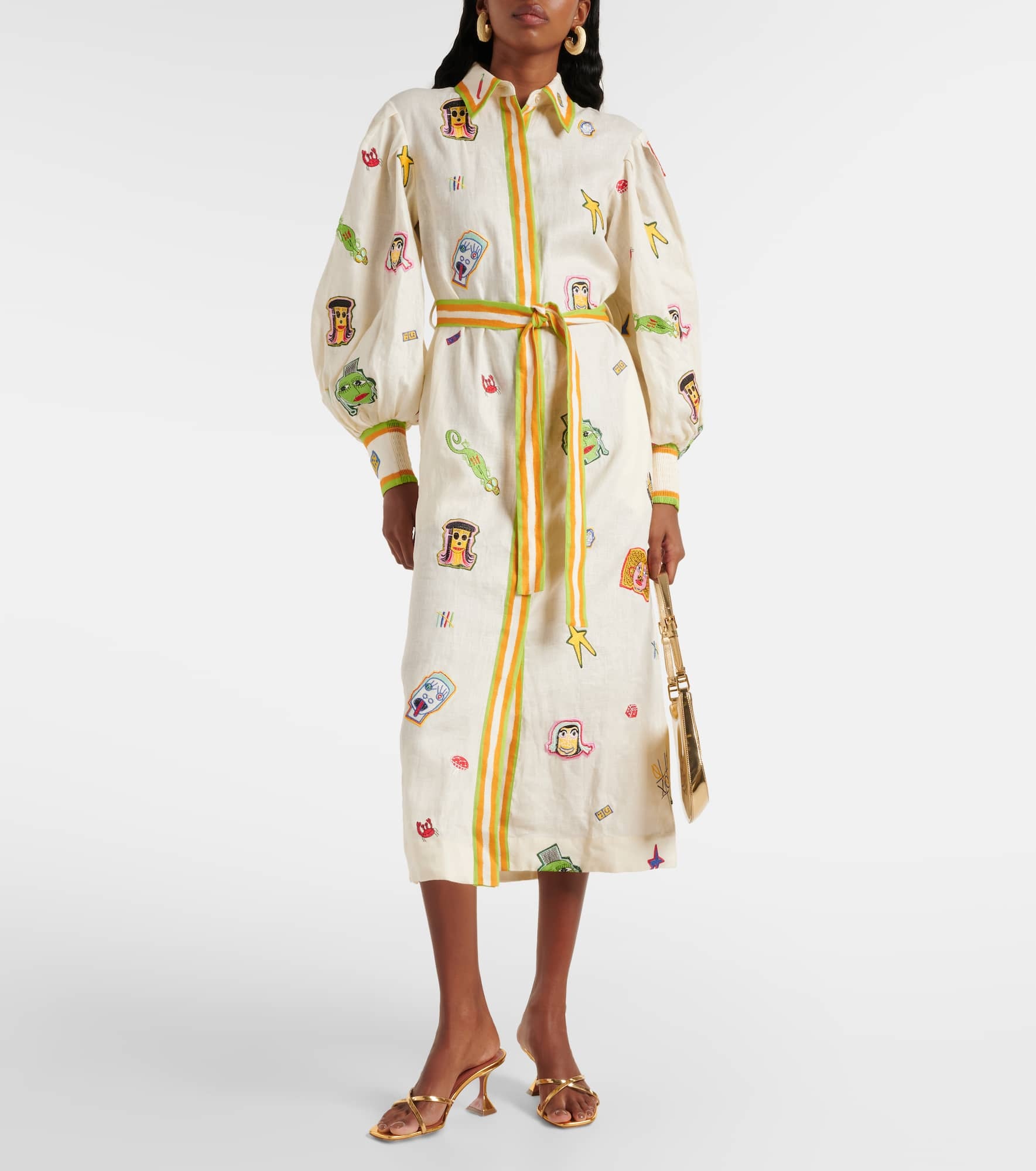 Printed linen maxi dress - 2