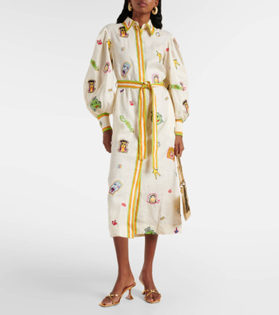 ALÉMAIS Printed linen maxi dress outlook