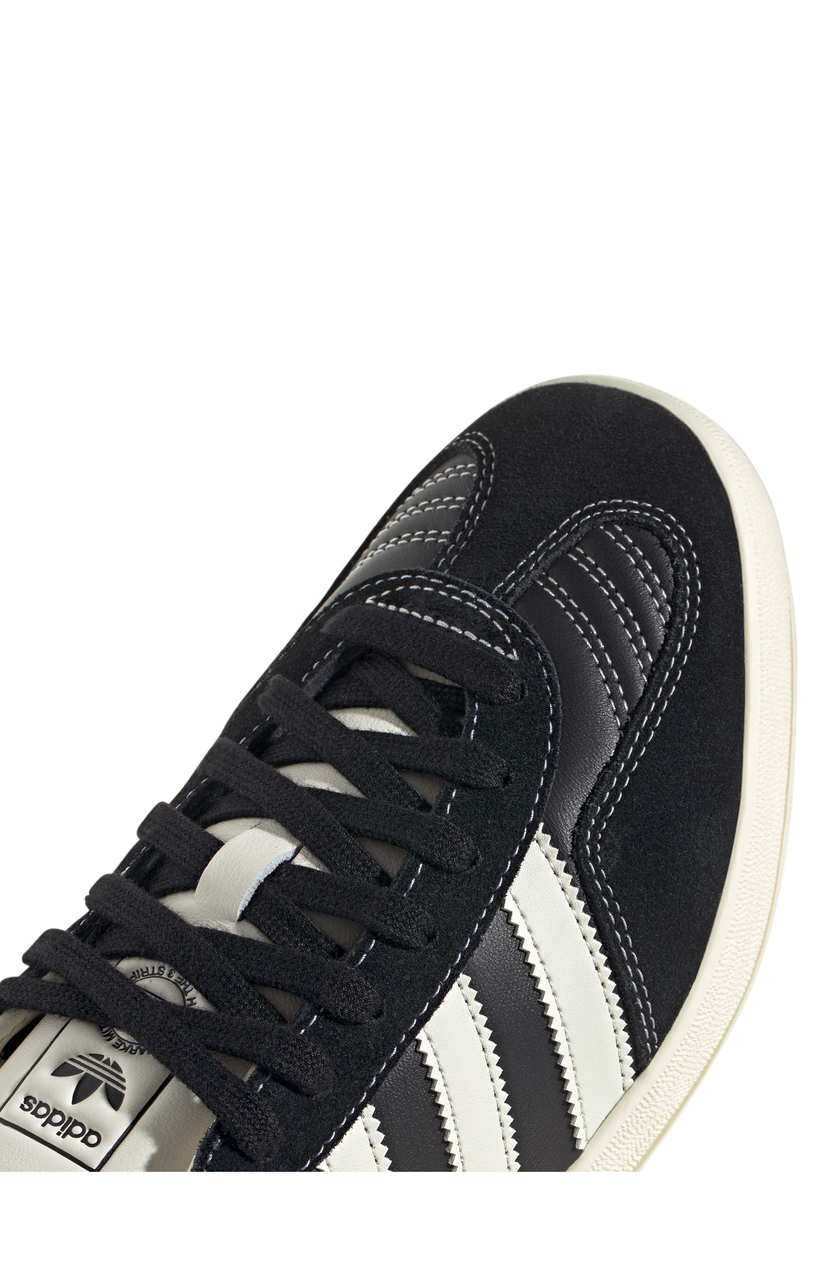 adidas Gazelle Indoor Sneaker in Black/Cream White/Gold at Nordstrom - 8