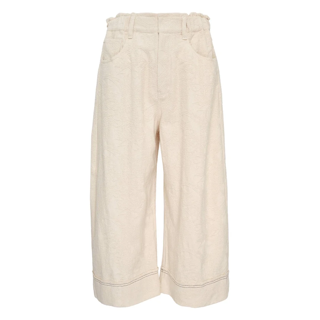 Wide Leg Jacquard Pants - 1