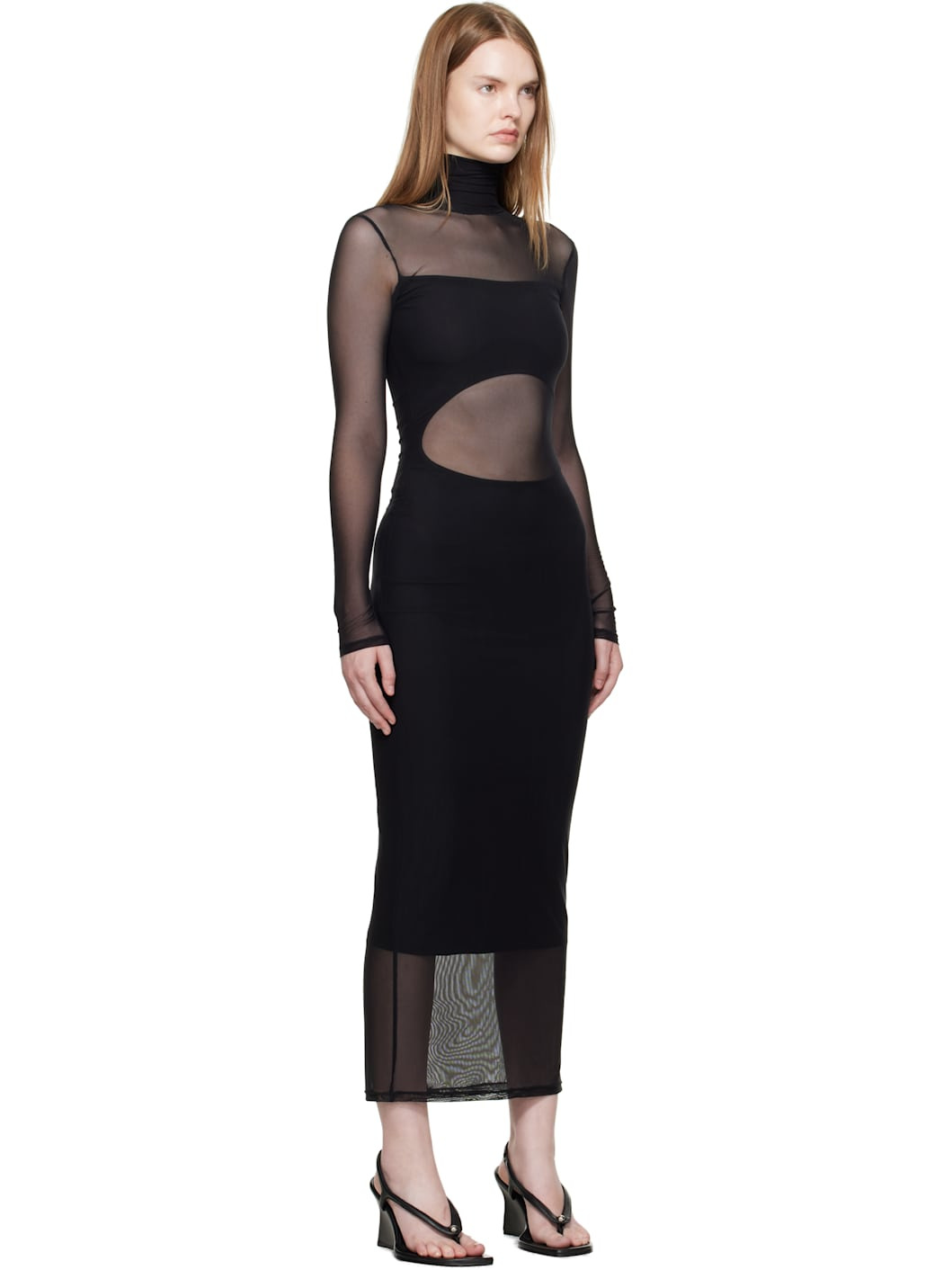 Black Illusion Midi Dress - 2
