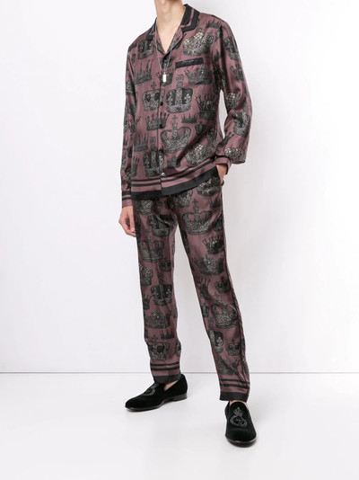 Dolce & Gabbana crown print pyjama shirt outlook