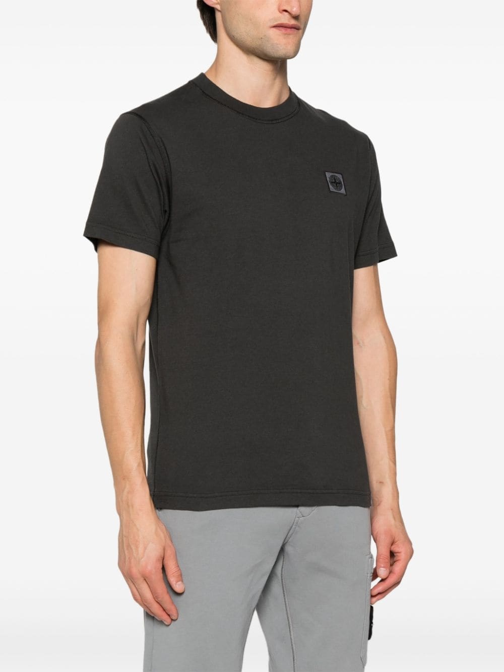Compass-patch cotton T-shirt - 3