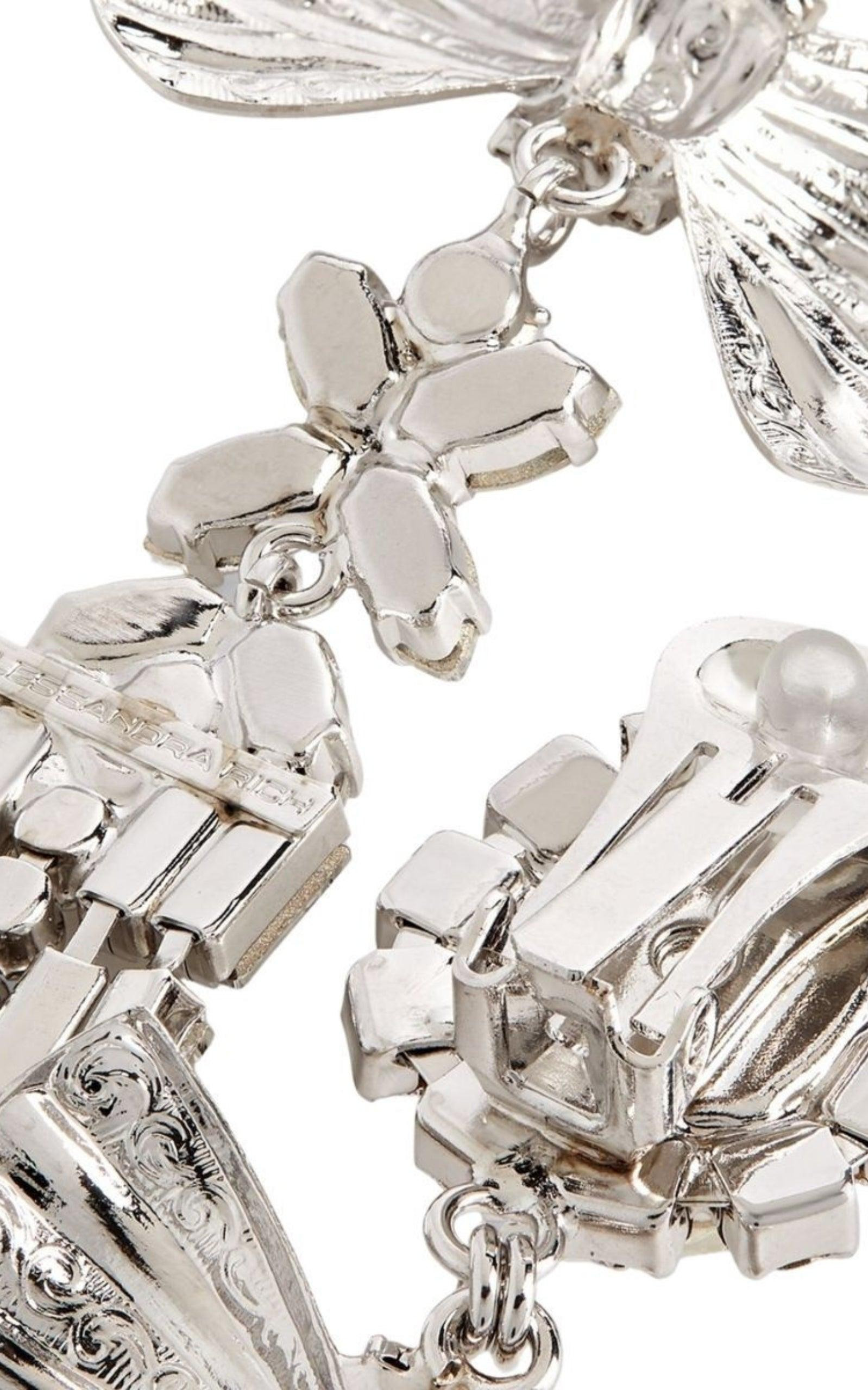 Crystal Bow Drop Clip-On Earrings - 3