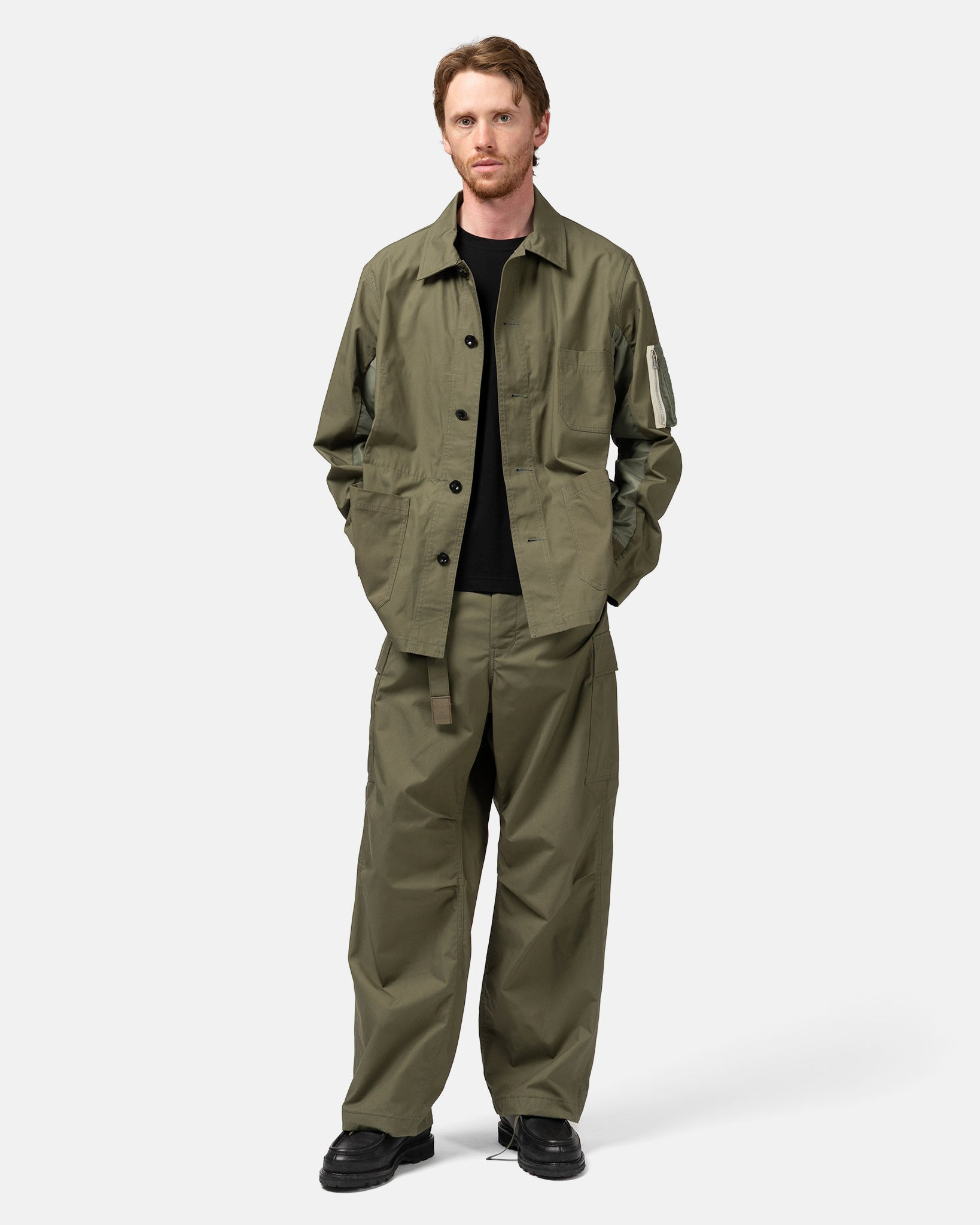 Cotton Nylon Oxford Pants Khaki - 2