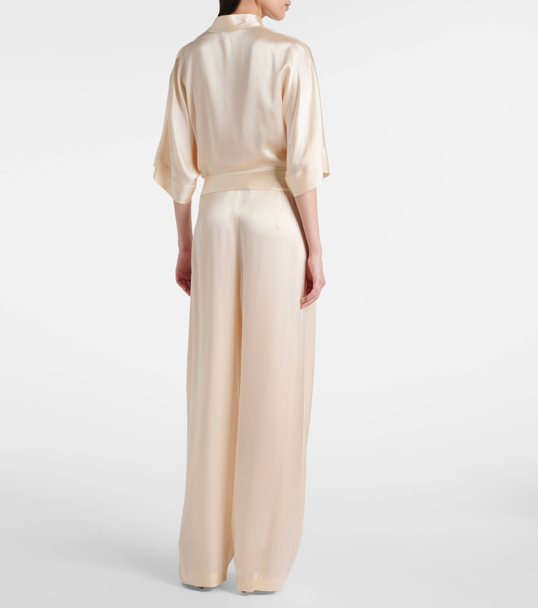 Silk satin straight pants - 3