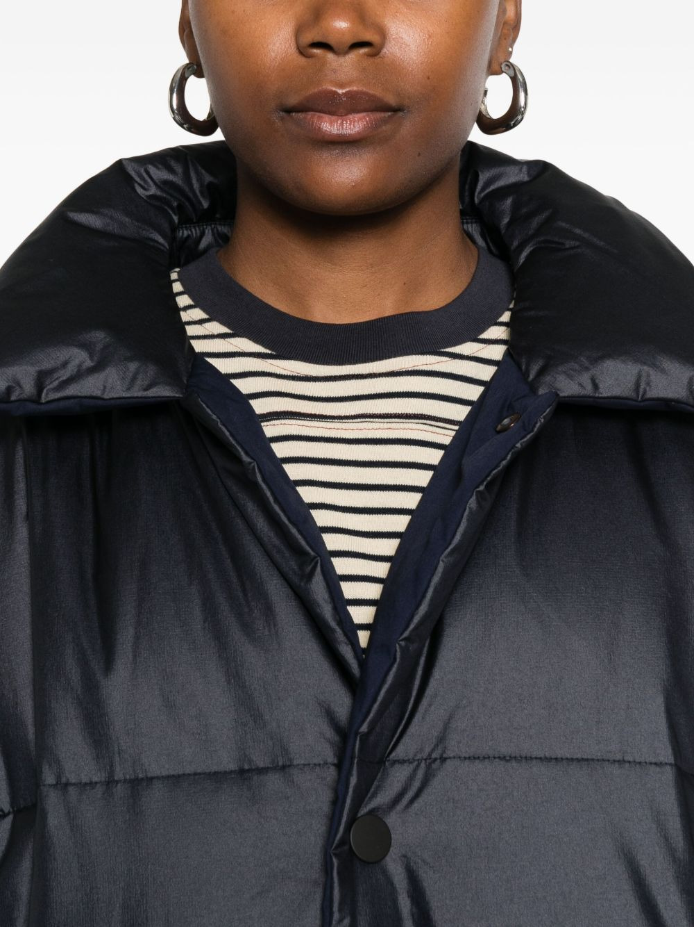 quilted button coat - 5