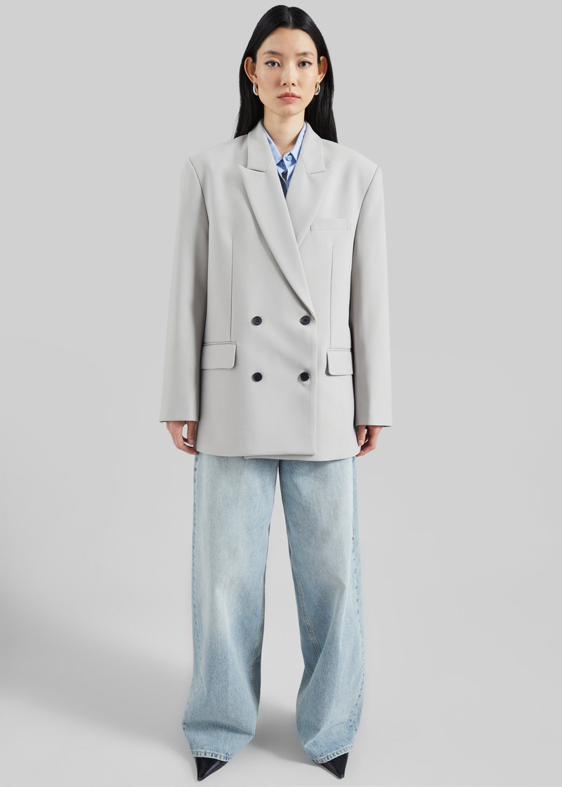 Leven Double-Breasted Blazer - Light Grey 4