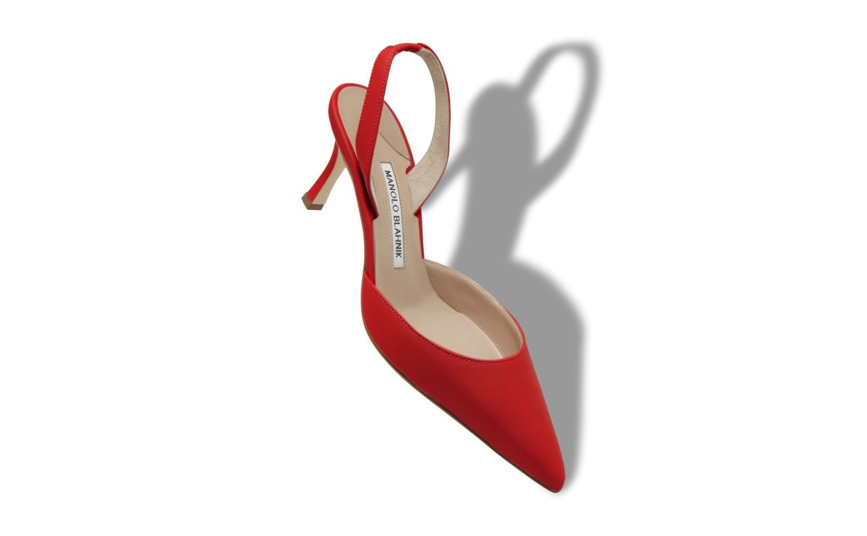 Red Nappa Leather Slingback Pumps - 2