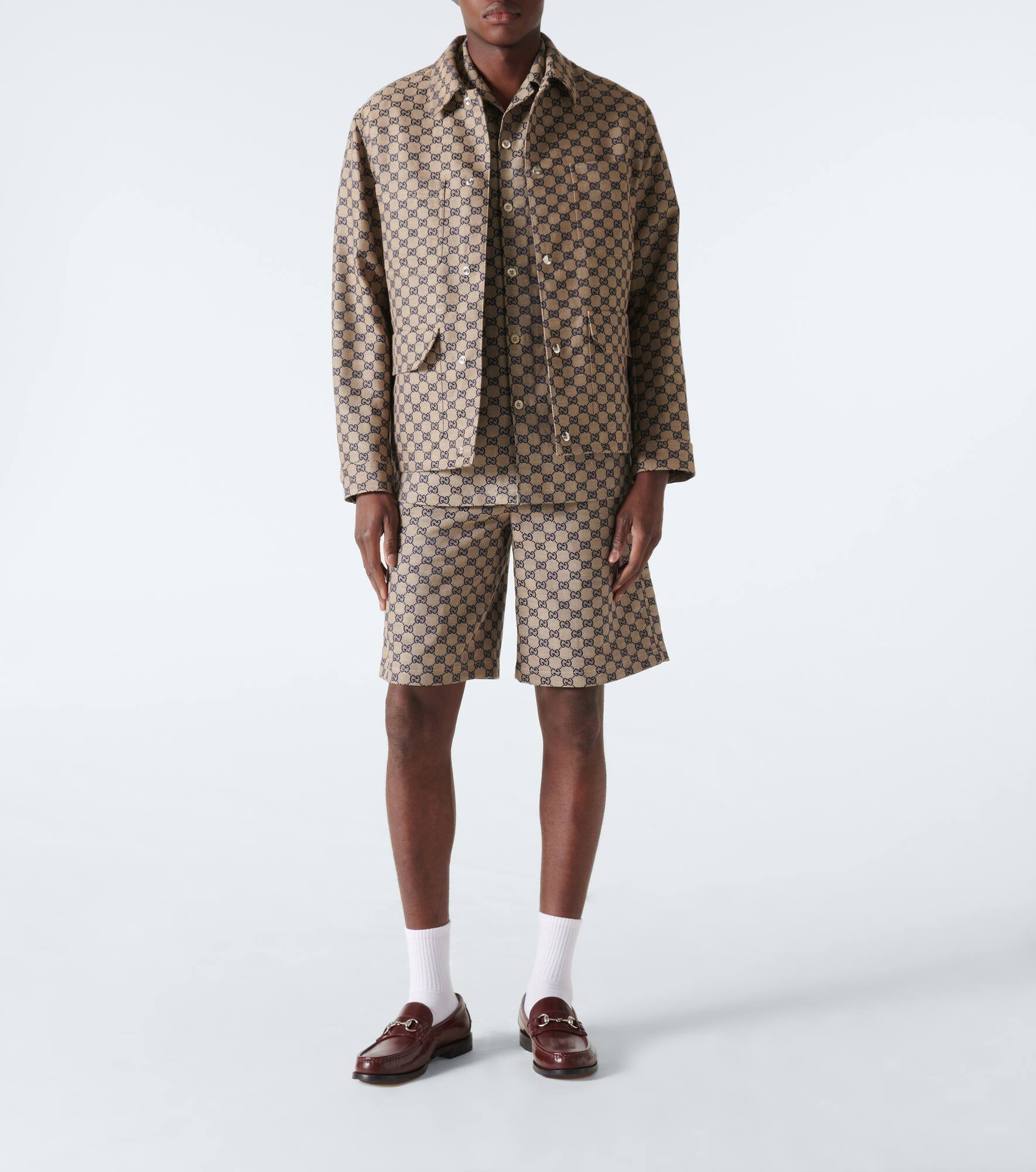 GG linen-blend shorts - 2