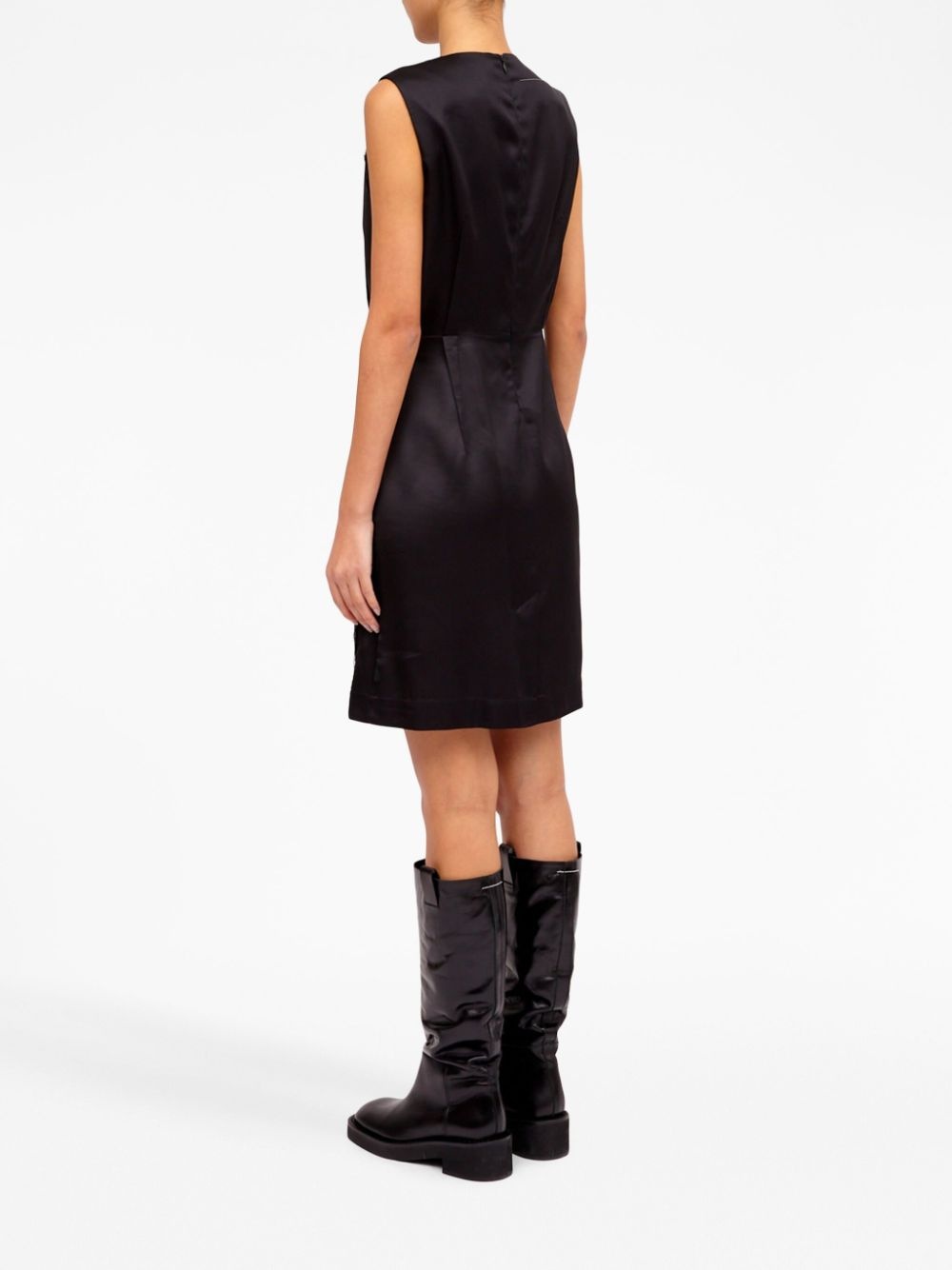 pinstripe-pattern deconstructed minidress - 5