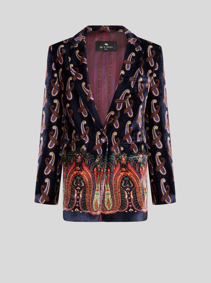 VELVET JACKET WITH PAISLEY - 1