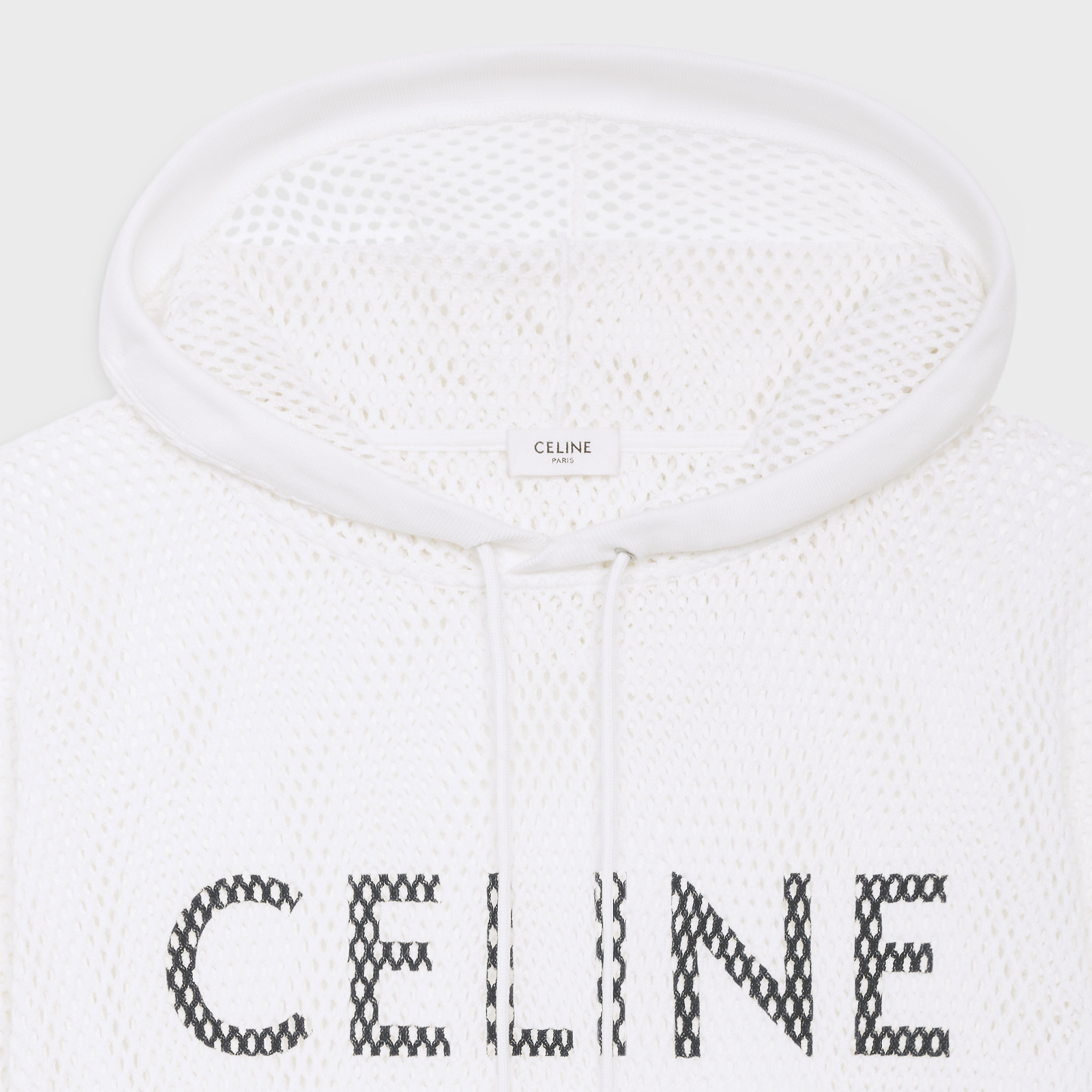 LOOSE CELINE HOODIE IN COTTON MESH - 4