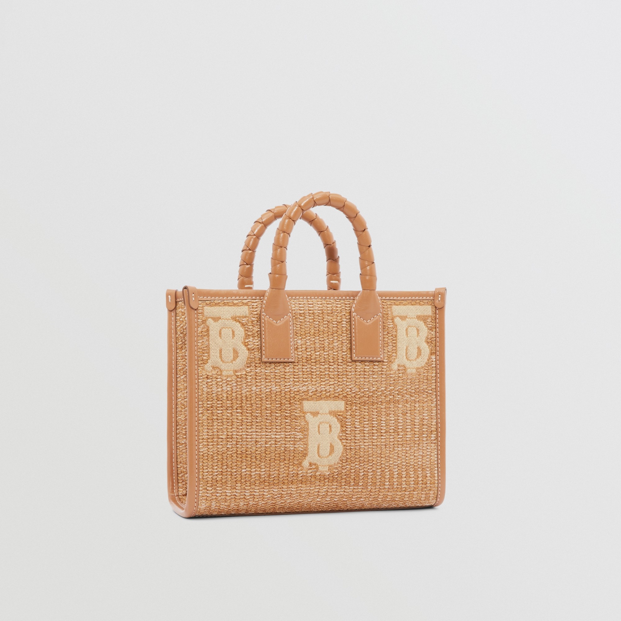 Mini Faux Raffia and Leather Freya Tote - 7