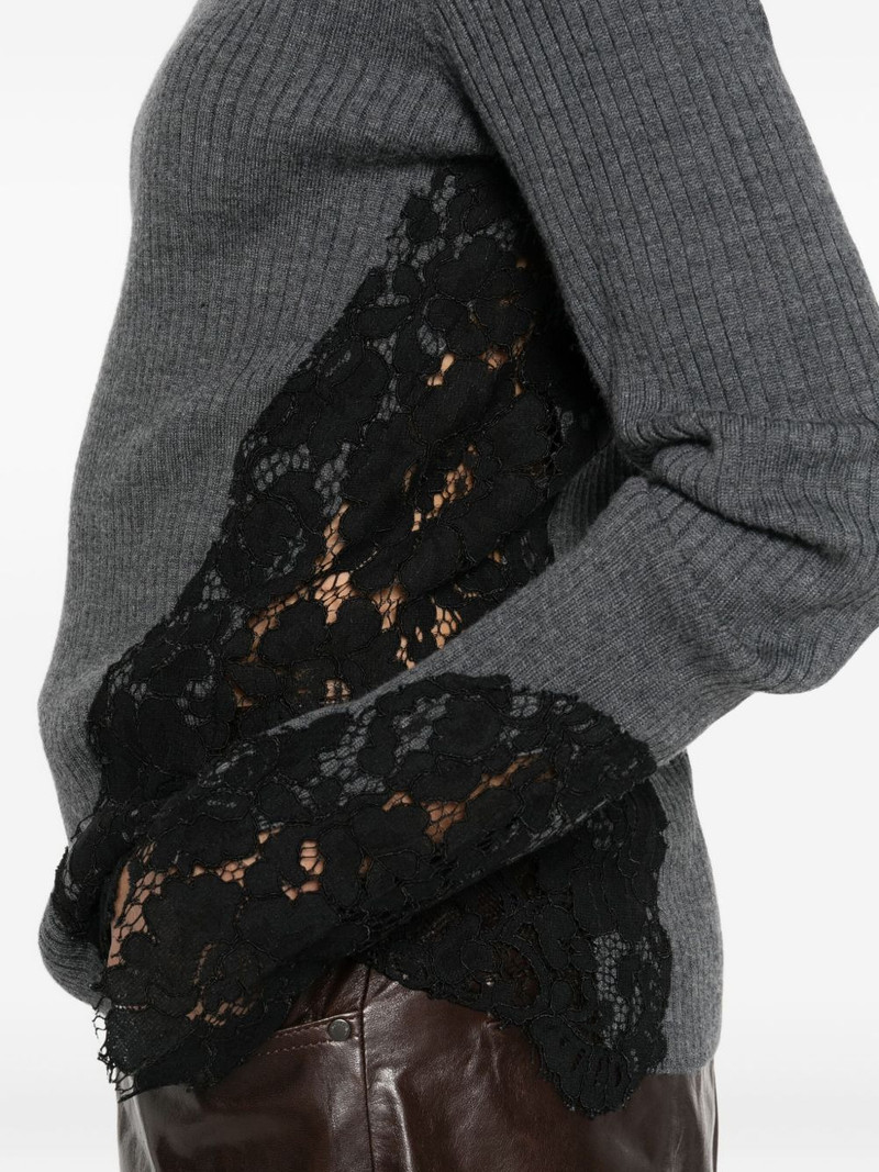 Samoa lace-insert ribbed sweater 5