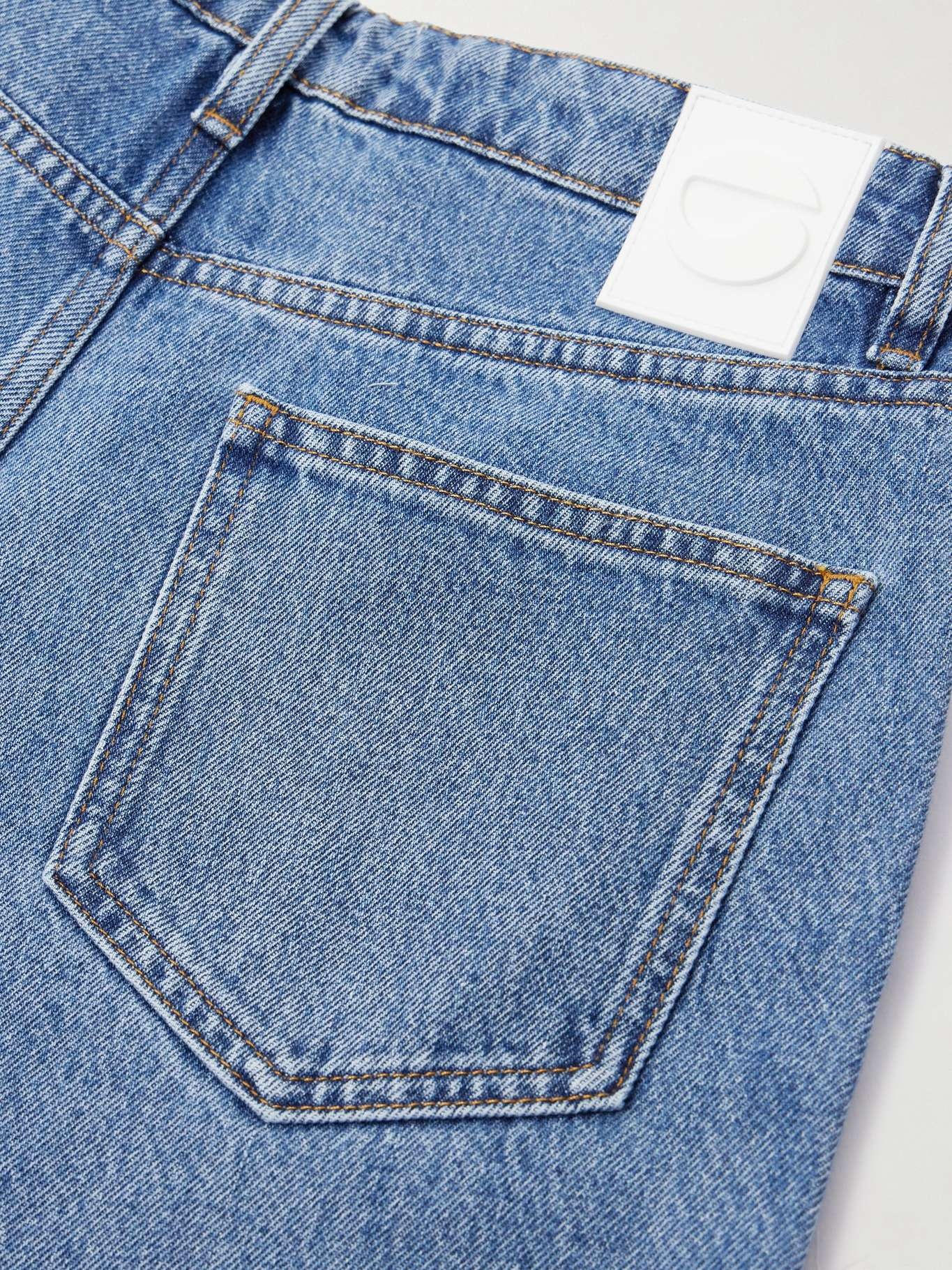 Paneled mid-rise straight-leg jeans - 6