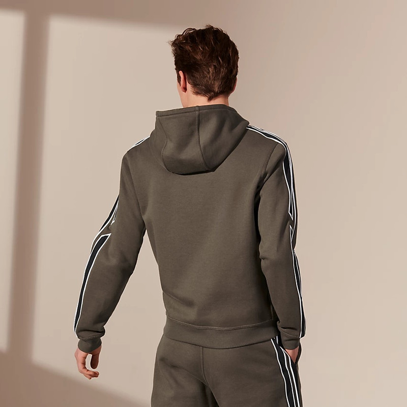 Hermès "Run H" bicolor hooded sweater outlook