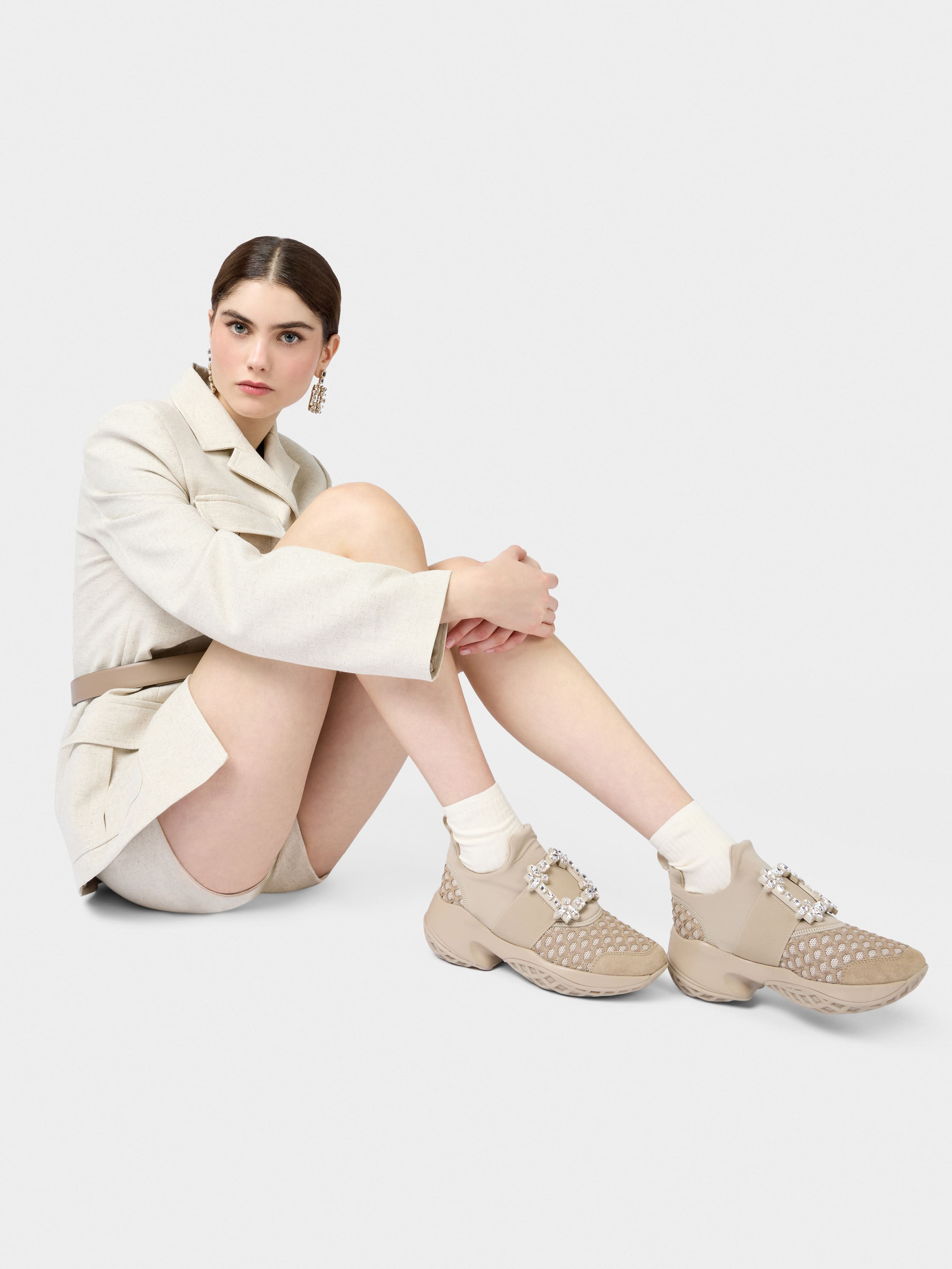 Viv' Run Strass Buckle Sneakers in Technical Fabric - 9