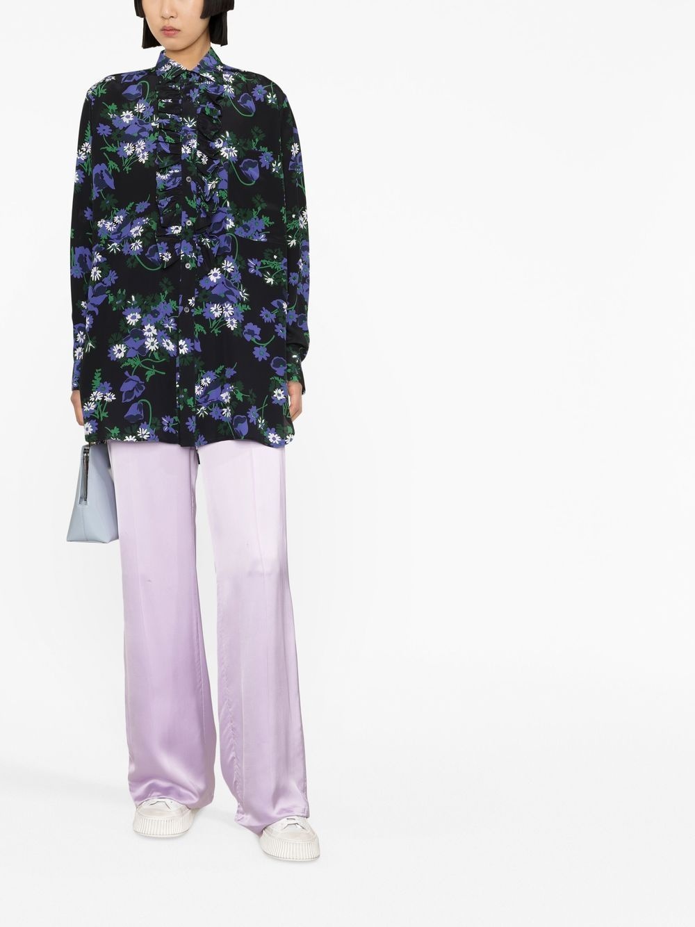 floral-print silk shirt - 2
