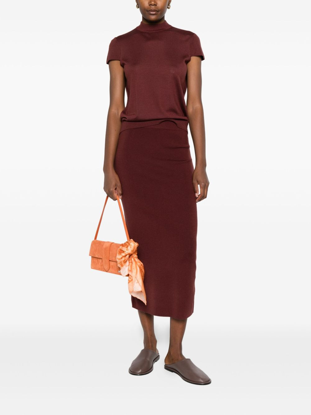 elastic-waistband midi skirt - 2
