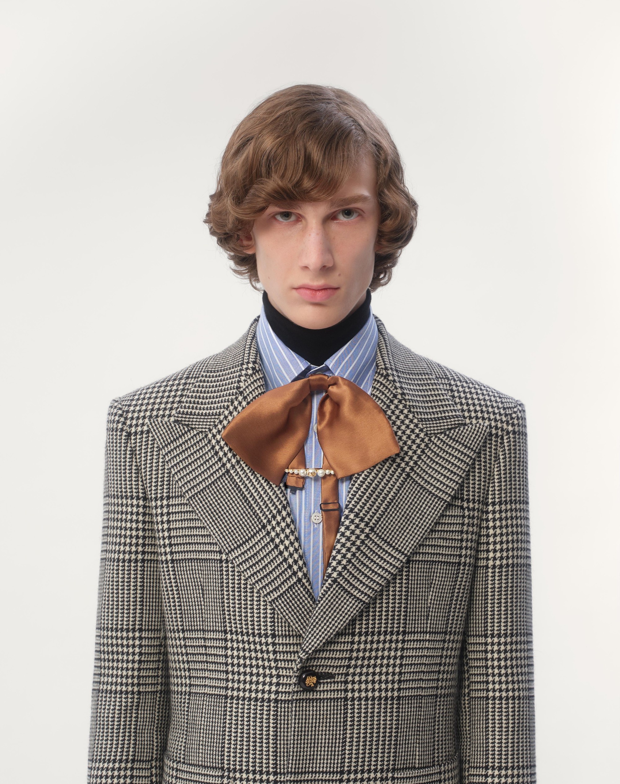 SINGLE-BREASTED WOOL JACKET WITH CHECK PATTERN ON HOUNDSTOOTH - 5