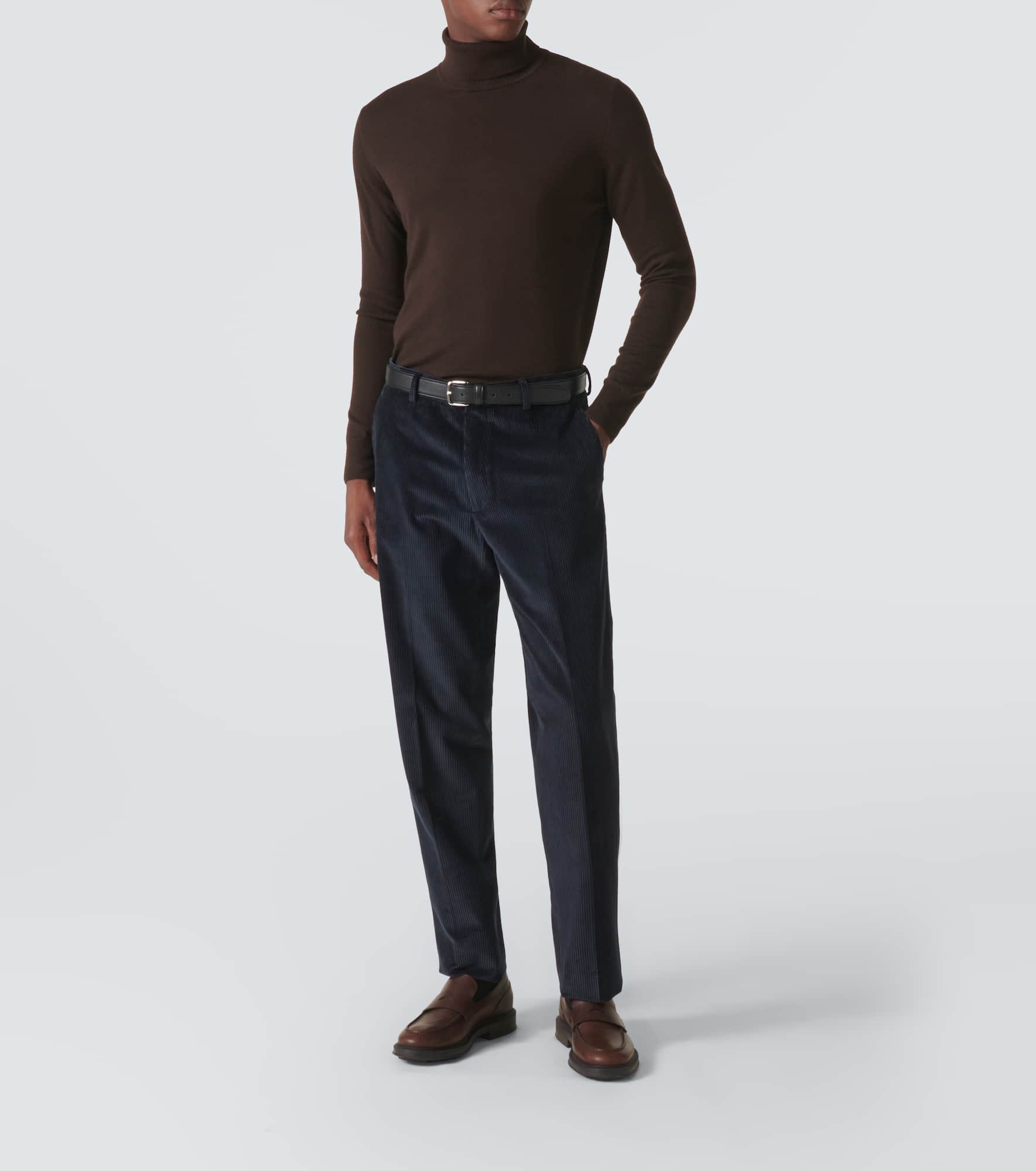 Cotton corduroy straight pants - 2