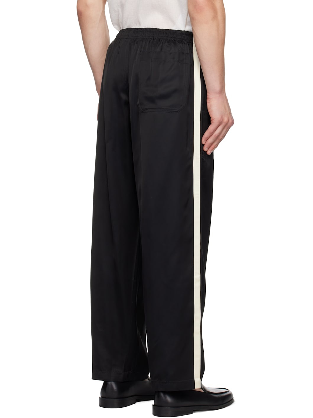 Black Satin Track Pants - 3