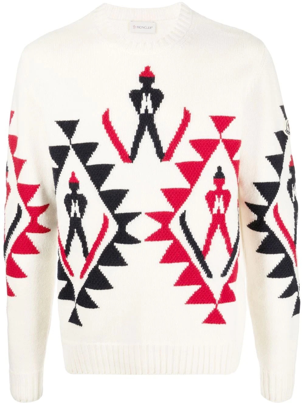 graphic-knit wool jumper - 1