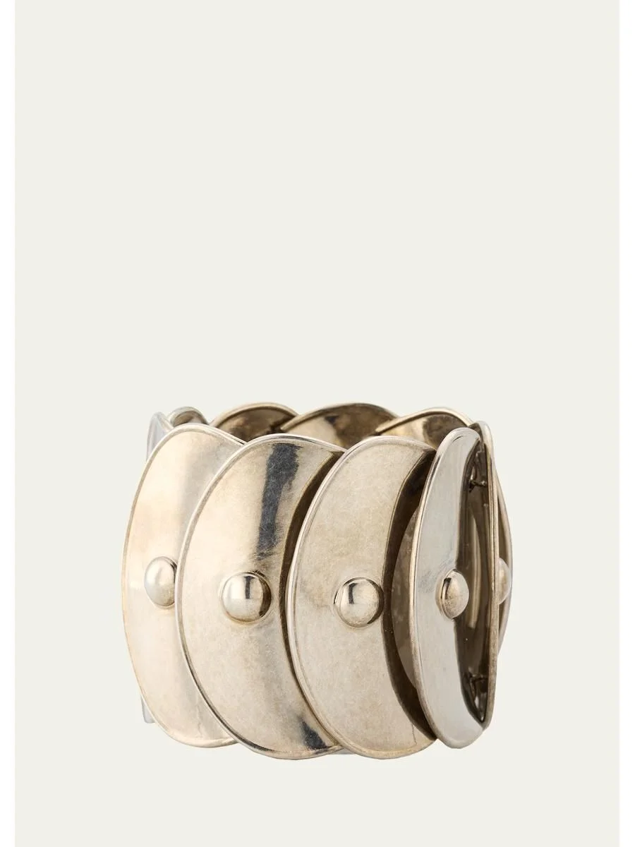 Antiqued Overlapping Disk Cuff - 1