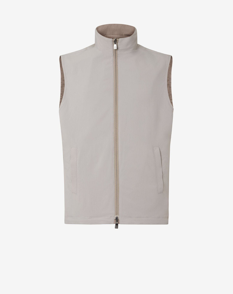 Reversible greige pure linen gilet 6