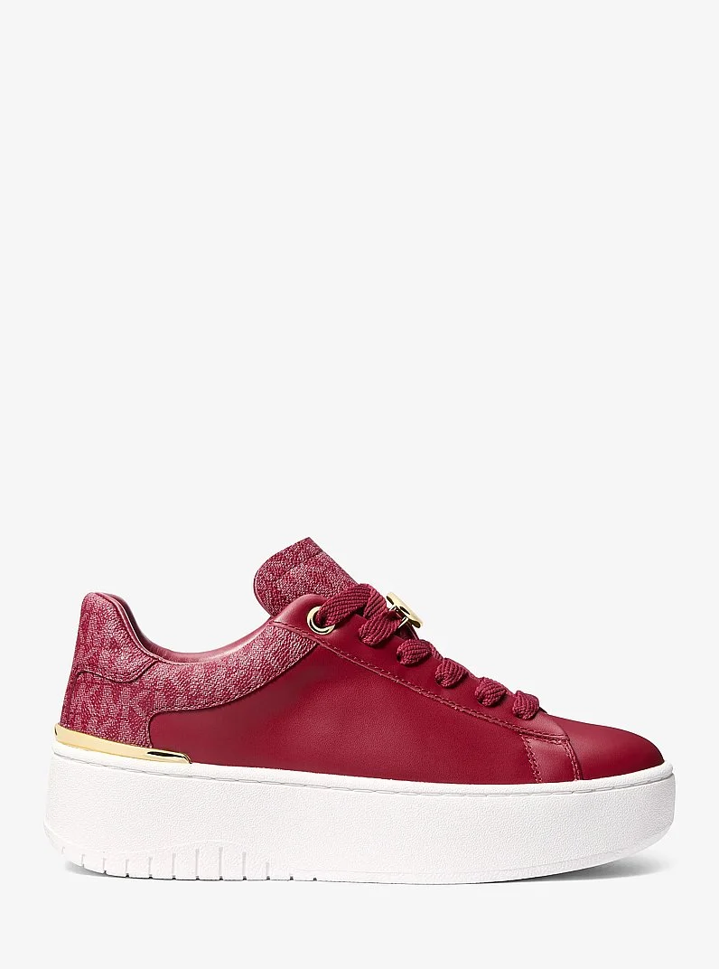 Dottie Leather and Signature Logo Sneaker - 1