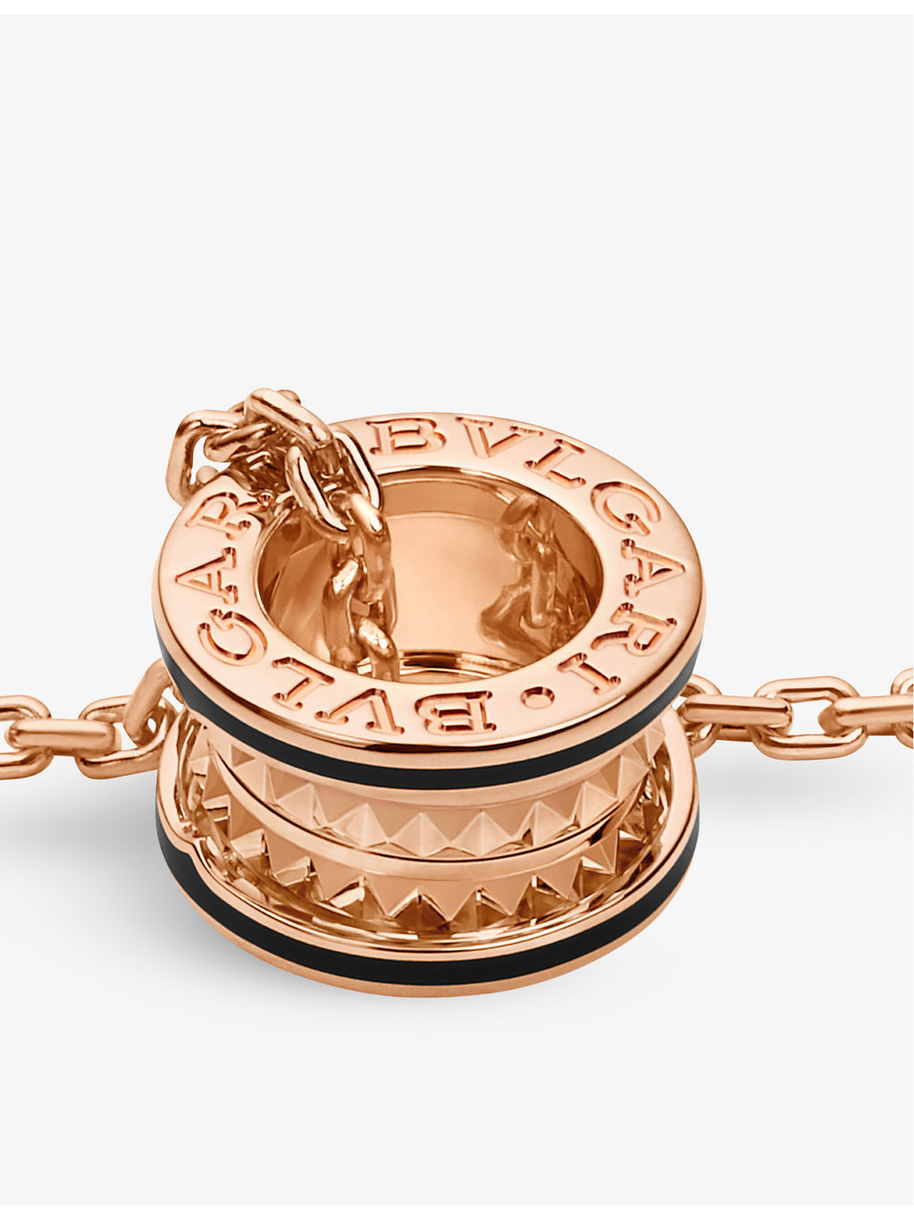 B.zero1 18ct rose-gold and ceramic pendant necklace - 3