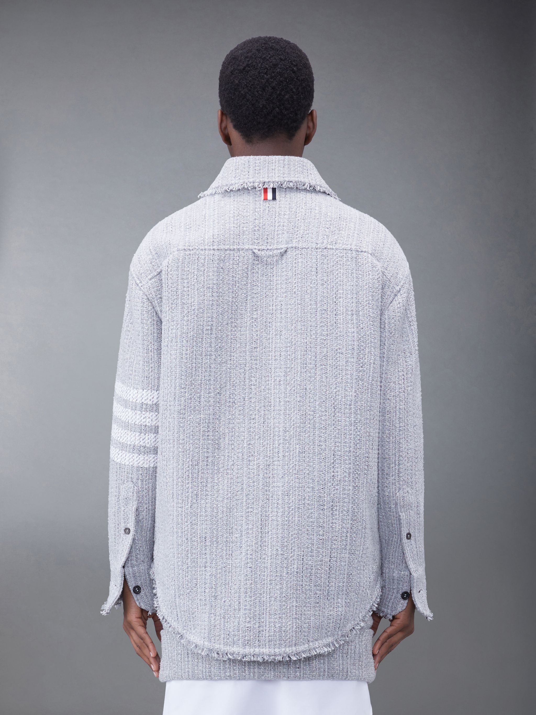 4-bar stripe oversized shirt jacket - 2