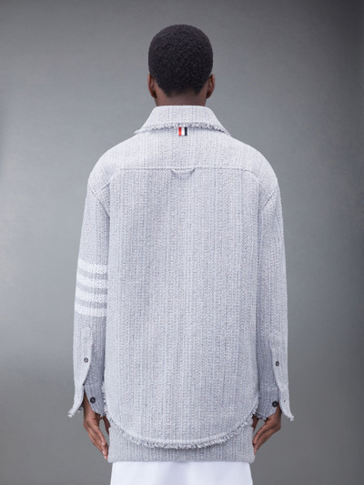Thom Browne 4-bar stripe oversized shirt jacket outlook