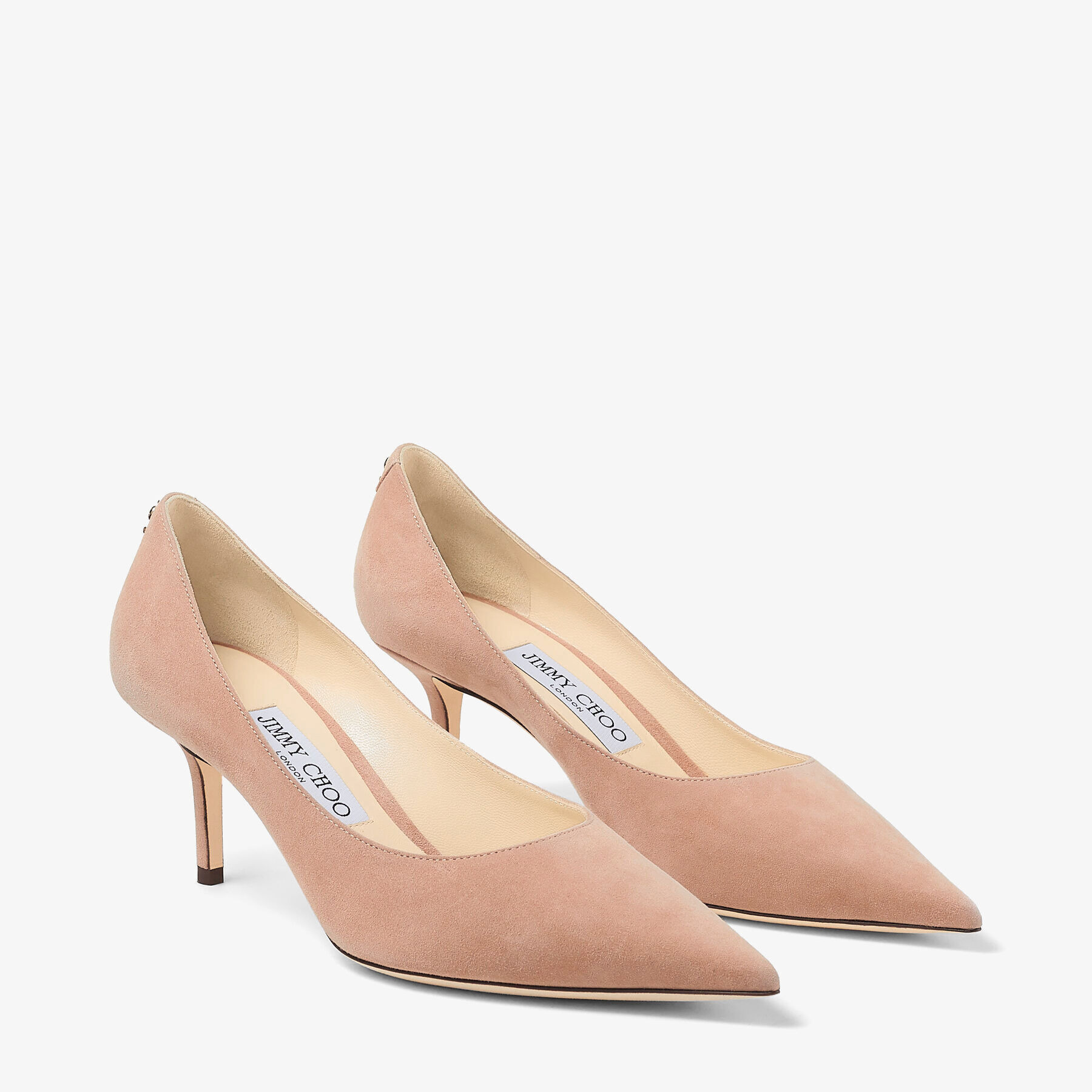 Love 65
Ballet Pink Suede Pointed Pumps with JC Emblem - 2