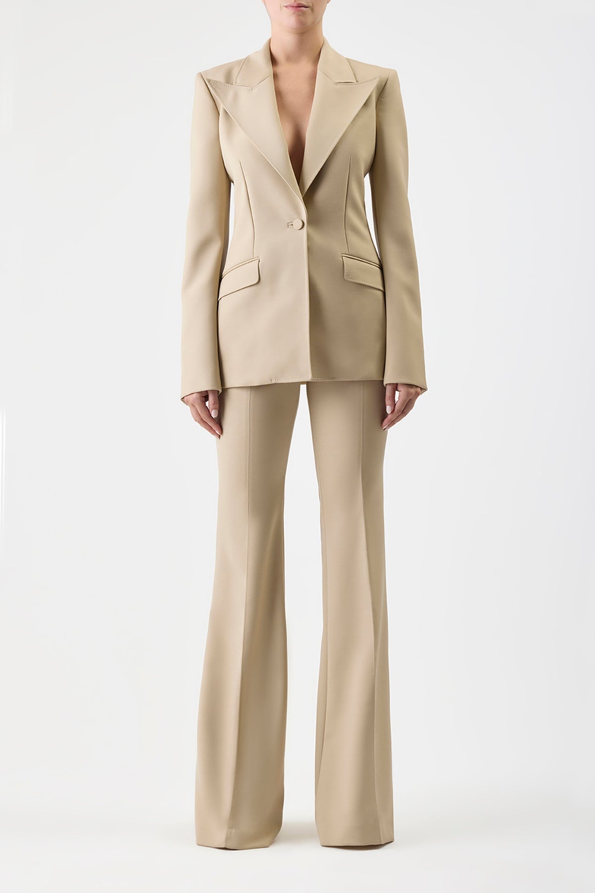 Leiva Blazer in Khaki Wool - 2