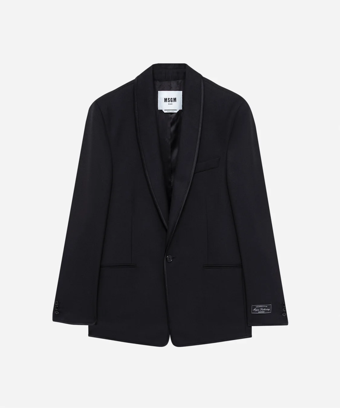 Single-breasted jacket with satin piping - 1