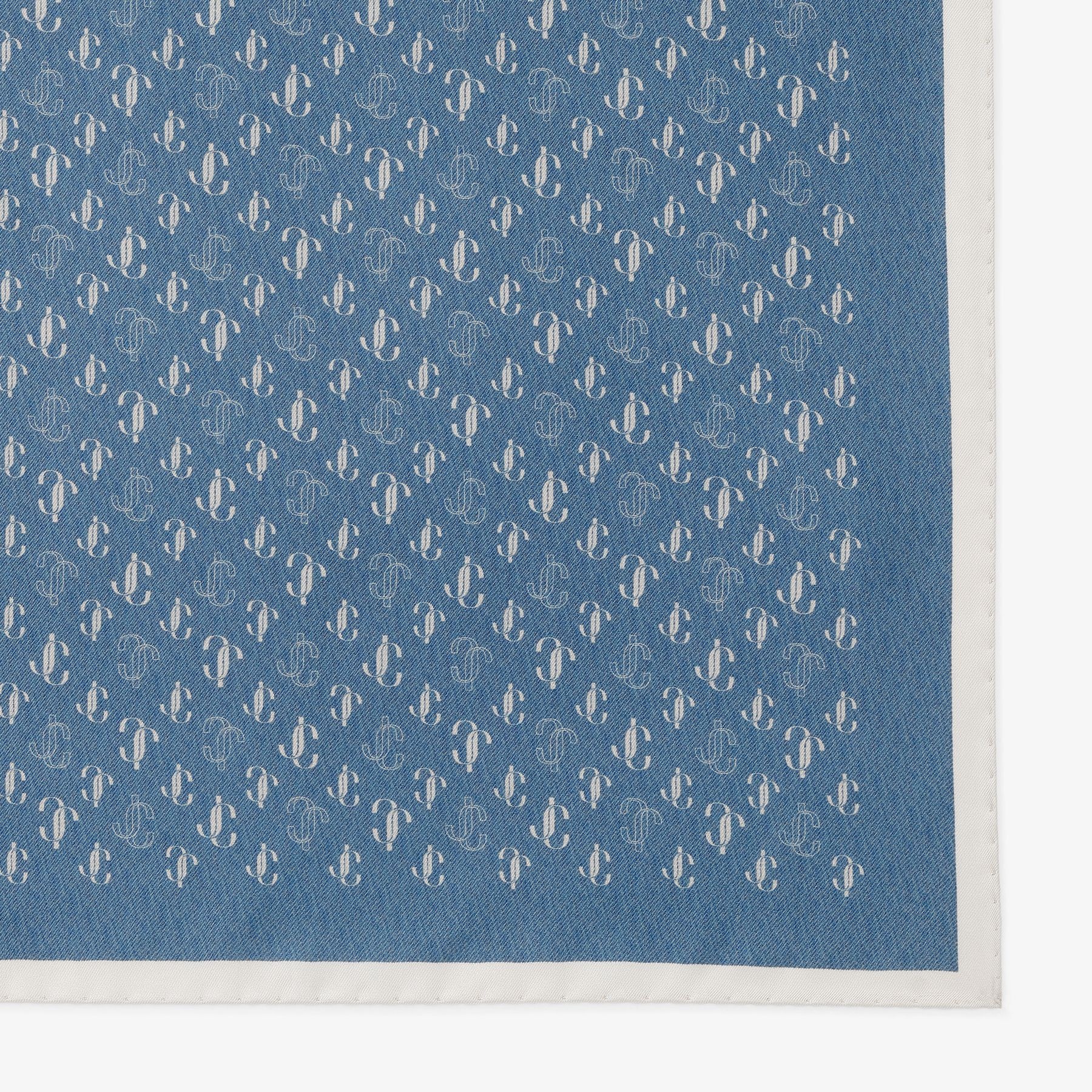 Reta
Denim JC Monogram Printed Silk Foulard - 3