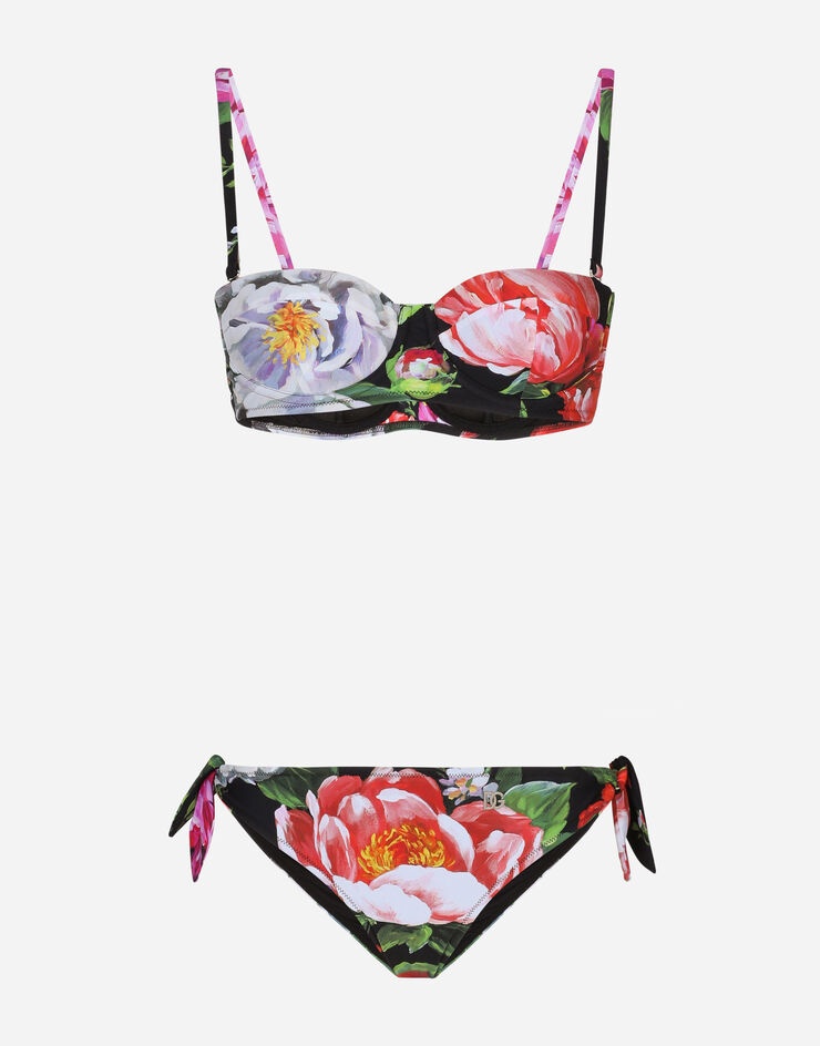 Balconette bikini with pictorial floral print - 1