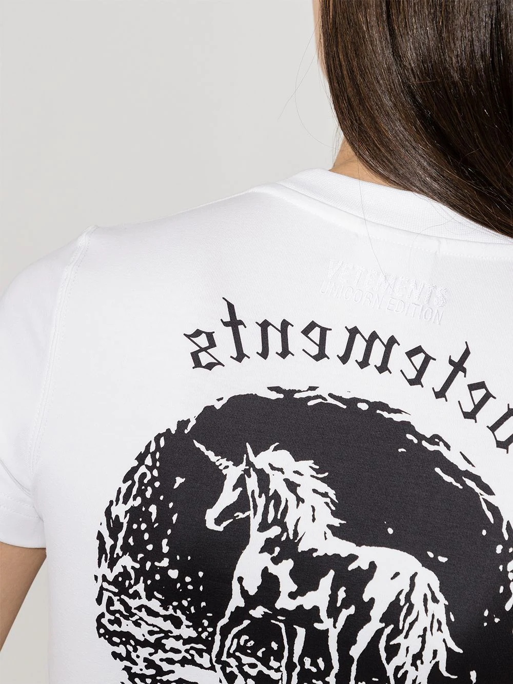 unicorn-print logo T-shirt - 4