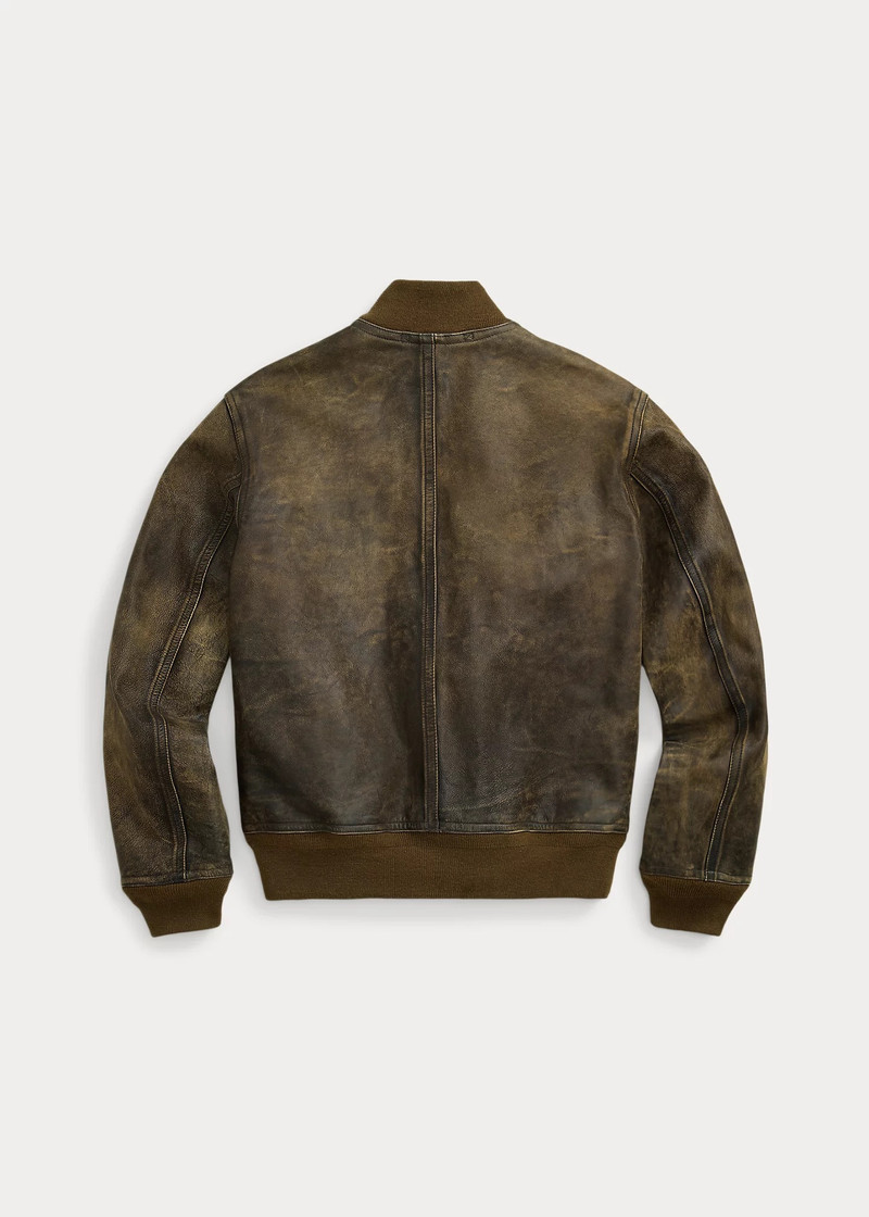 RRL by Ralph Lauren Indigo Leather Bomber Jacket outlook