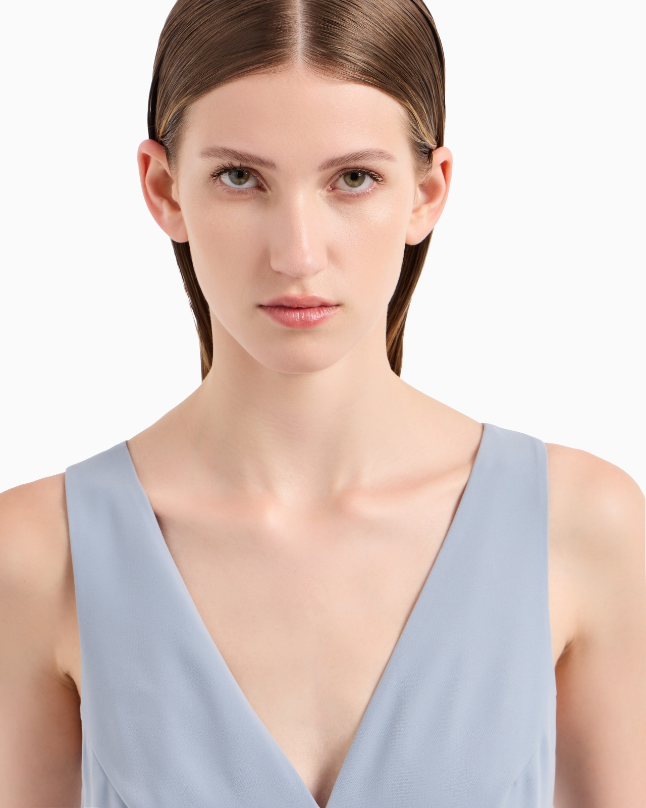 V-neck jumpsuit in technical cady - 5
