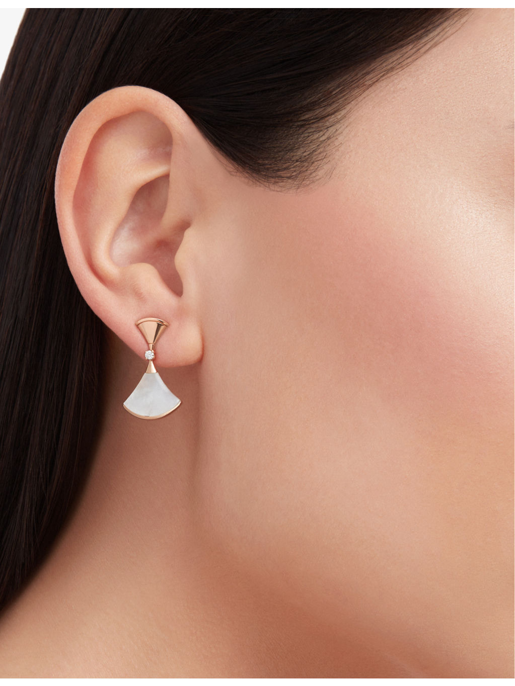 Divas' Dream 18ct rose-gold, 0.07ct diamond and mother-of-pearl earrings - 4