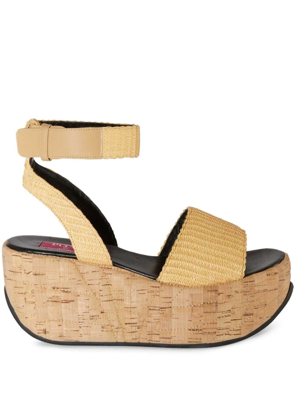 cork platform sole sandals - 1