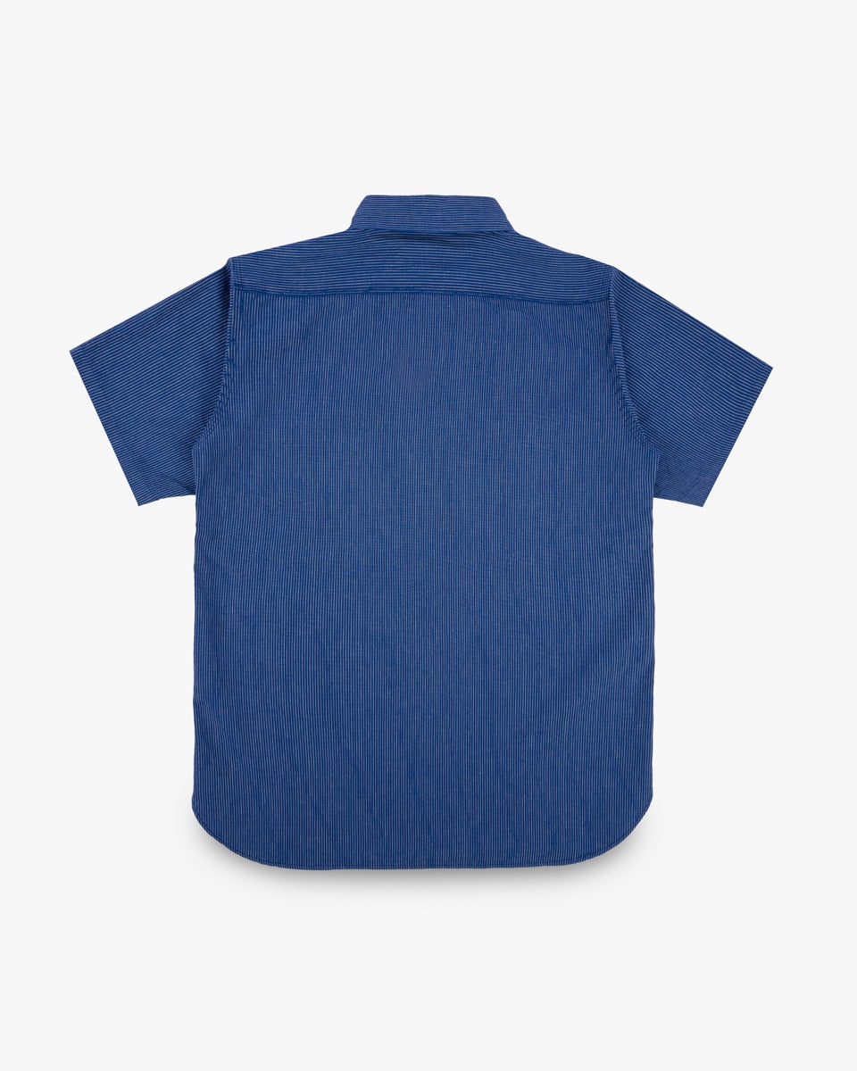5OZ SELVEDGE OX CLOTH SHORT SLEEVED WORK SHIRT - PINSTRIPE - 5