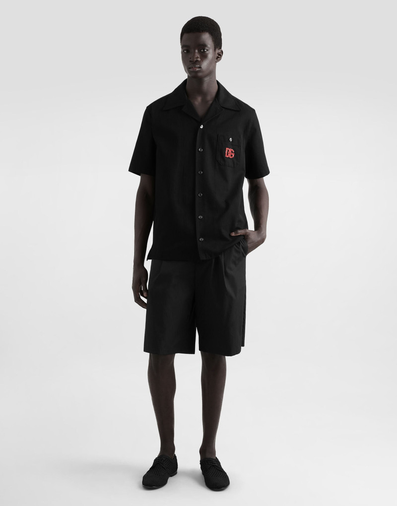 Dolce & Gabbana Hawaiian shirt with DG logo embroidery outlook