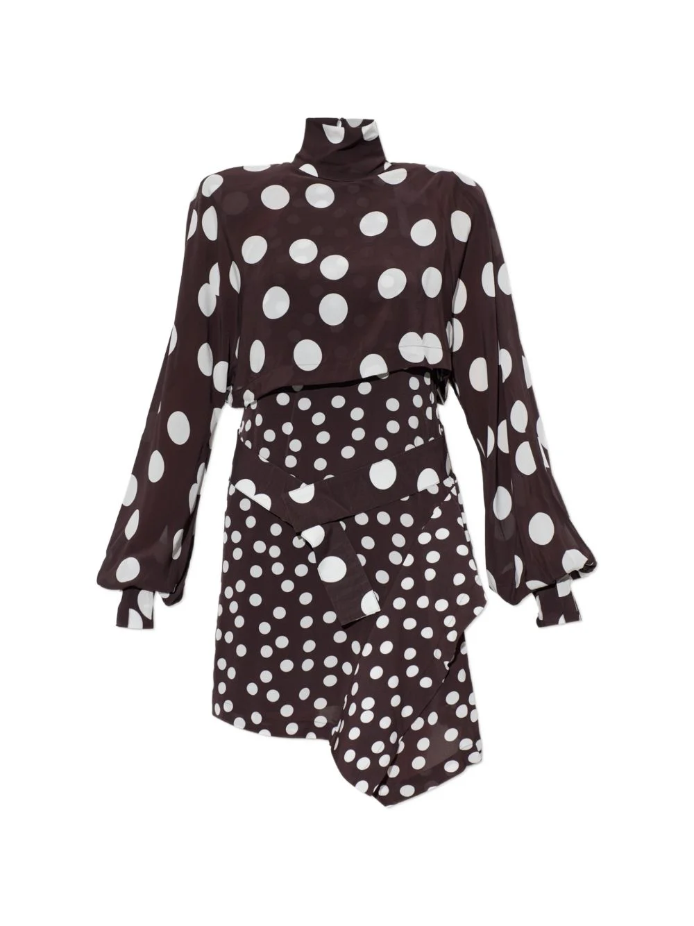 Damelia polka-dot asymmetric mini dress - 1