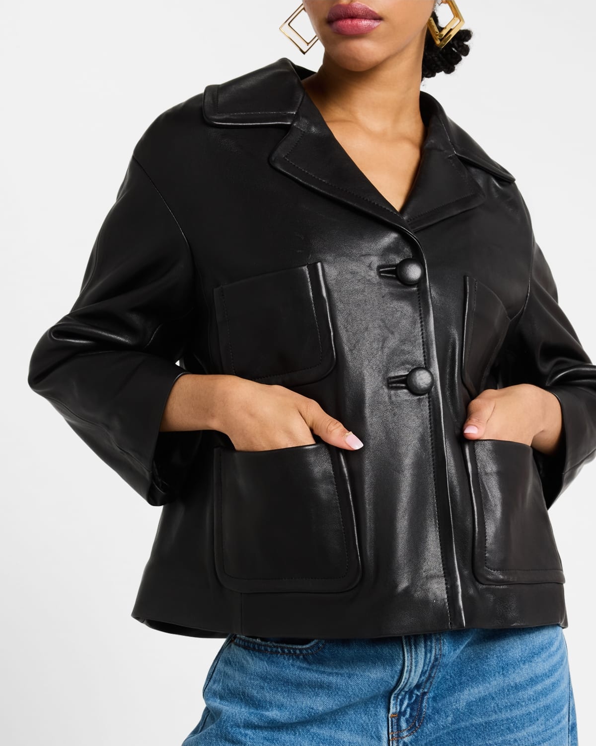 Marc Jacobs Lady Leather Jacket | neimanmarcus | REVERSIBLE