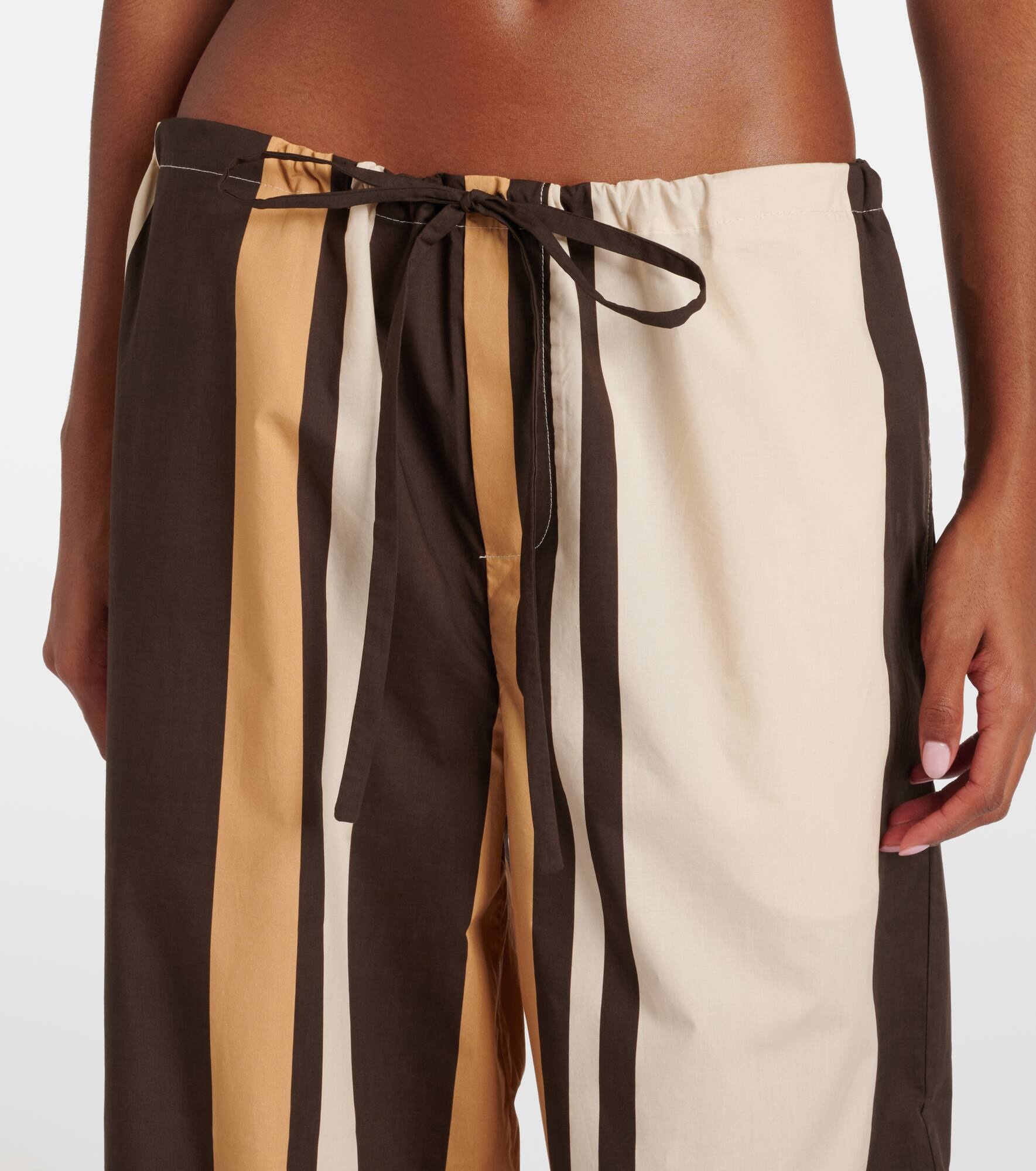 Savanna striped cotton wide-leg pants - 4