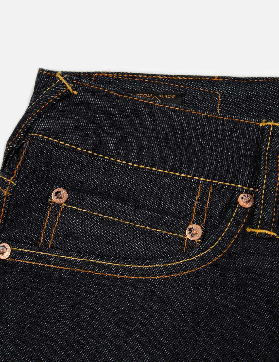 DARUMA BUDDIES PATTERN DAICOCK PRINT DENIM SHORTS - 11